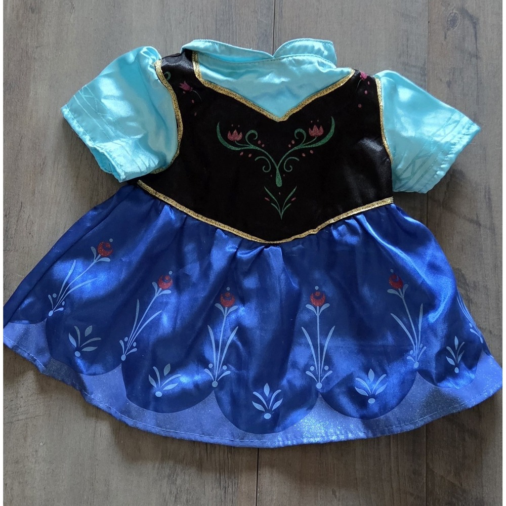 Build A Bear Disney Frozen ANNA Bear Purple Sparkle Dress Princess + Bonus Dress